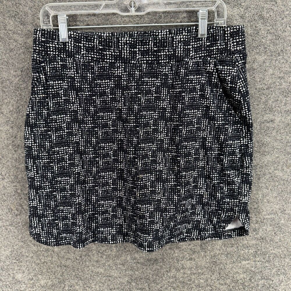 Croft & Barrow Skort Women M Medium Black Geometric Mini Short Cotton Casual